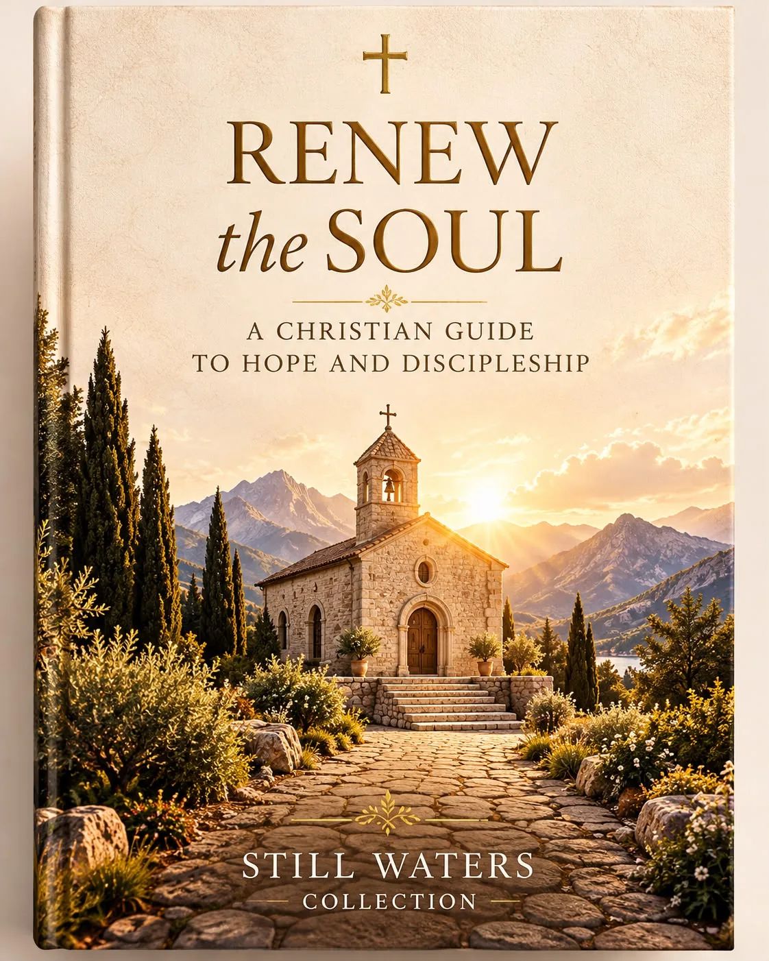 Renew the Soul warm ivory hardcover-style digital book mockup